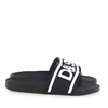 DOLCE & GABBANA SANDALS SAINT BARTH LEATHER BLACK LOGO