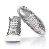 JIMMY CHOO trainers HIGH ARGYLE METALIC NAPPA LEATHER SILVER WITH STAR EMBELLISHMENT