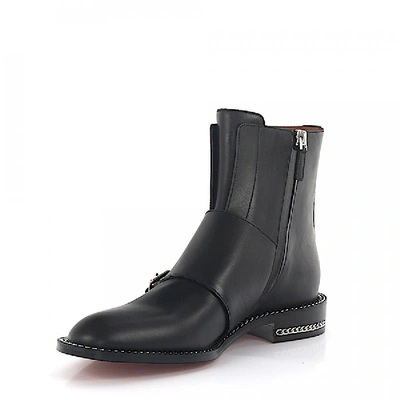 Givenchy Ankle Boots Calfskin Decorative Belt Decorative Chain Black