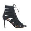 GIANVITO ROSSI WOMEN SHAFT SANDALS SHAE 85 PATENT LEATHER STRETCH BLACK