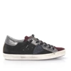 PHILIPPE MODEL LOW-TOP SNEAKERS FINISHED LOGO BORDEAUX GREY SILVER