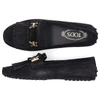 Tod's Moccasins Gommini Ring Suede Logo Black In Black