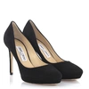 JIMMY CHOO PUMPS PLATFORM HOPE 100 SUEDE BLACK