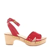 Car Shoe Platform Sandals Patent Leather Red In Red