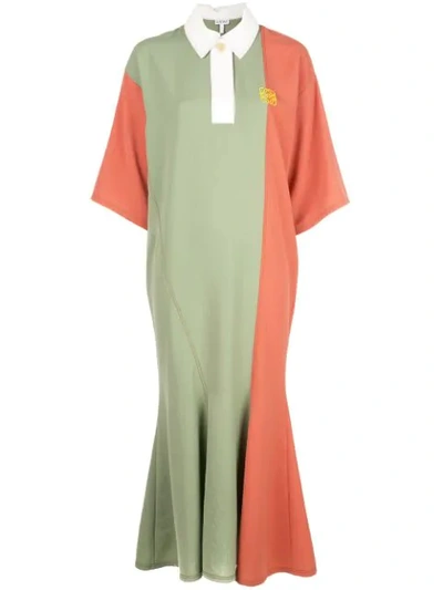 Loewe Poloneck Dress Multicolor In Green