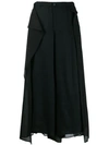 YOHJI YAMAMOTO YOHJI YAMAMOTO LAYERED CROPPED TROUSERS - 黑色