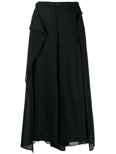 Yohji Yamamoto Layered Cropped Trousers - 黑色 In Black
