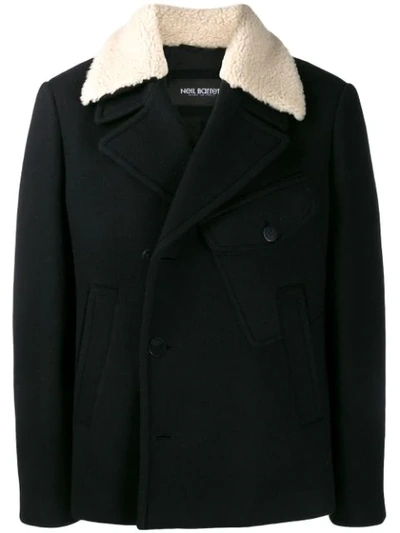 Neil Barrett Shearling-collar Wool-blend Jacket In 514 Blk Nat