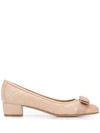 FERRAGAMO SALVATORE FERRAGAMO VARA QUILTED PUMPS - NEUTRALS