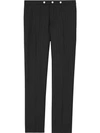 Burberry Classic Fit Triple Stud Wool Mohair Tailored Trousers In Black