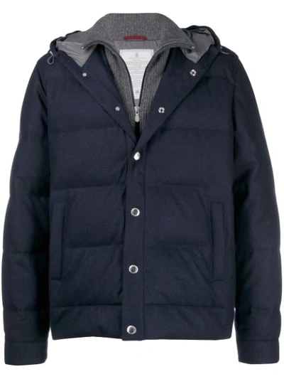 Brunello Cucinelli Layered Padded Jacket - 蓝色 In Blue
