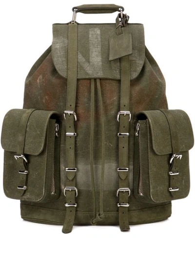 Readymade Distressed Back Pack In Green