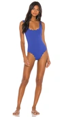 Marysia Reversible Palm Springs One Piece In Blue Gingham & Blue