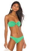 Marysia Reversible Antibes Bikini Top In Green Gingham & Green