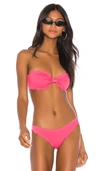 Marysia Swim Reversible Antibes Bikini Top In Pink. In Pink Gingham & Pink