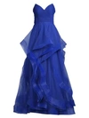 Basix Black Label Sweetheart Cascade Gown In Royal Blue