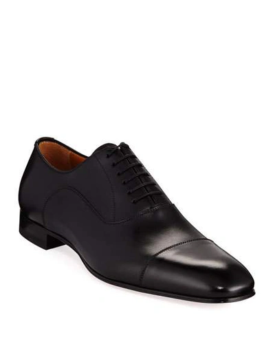Christian Louboutin Greggo Men's Lace-up Leather Dress Shoes In Black