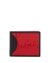Christian Louboutin Coolcard Rubber-inlay Bi-fold Leather Wallet In Black