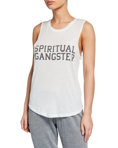 Spiritual Gangster Logo Varsity Muscle Tank In Stardust