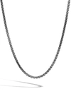 John Hardy Sterling Silver With Satin Matte Black Rhodium Classic Chain Necklace, 26 In Black Rhodium