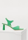 BY FAR ARDEN HIGH-HEELED SANDALS,ARDEN GREEN GROSGRAIN