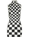 BALENCIAGA 3D CHECK SHORT DRESS,572558 TEN03 1070