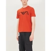 Emporio Armani Logo-print Cotton-jersey T-shirt In Orange