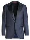 ISAIA SOLID SINGLE-BREASTED WOOL, SILK & LINEN DINNER JACKET,400010140594