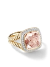 David Yurman 18kt Yellow Gold Albion Morganite And Diamond Ring In 88amodi