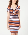 ALMOST FAMOUS JUNIORS' TIE-FRONT BODYCON DRESS