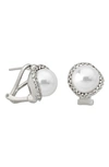 MAJORICA SIMULATED PEARL & CUBIC ZIRCONIA EARRINGS,OME15878PCW