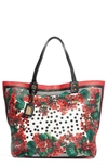 DOLCE & GABBANA BEATRICE GERANIUM PRINT LEATHER TOTE,BB6669AZ486