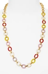 J.CREW ENAMEL RAINBOW LINK NECKLACE,M0144