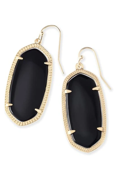 Kendra Scott Elle Statement Drop Earrings In Black/ Gold