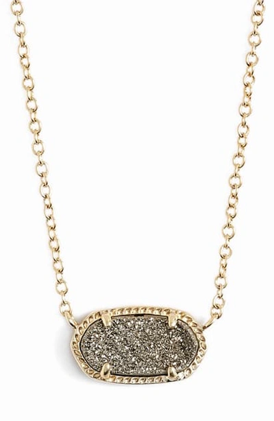 Kendra Scott Elisa Pendant Necklace In Platinum Drusy