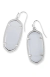 Kendra Scott Elle Filigree Drop Earrings In Slate Cats Eye/ Silver