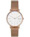 Skagen Women's Signatur Rose Gold-tone Stainless Steel Mesh Bracelet Watch 38mm In Rose Gold