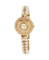 ADRIENNE VITTADINI COLLECTION WOMEN'S GOLD ANALOG QUARTZ WATCH WITH MOTHER OF PEARL DIAL AND STONE ACCENT STRAP
