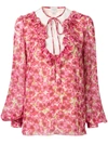 GIAMBATTISTA VALLI FLORAL RUFFLE BLOUSE