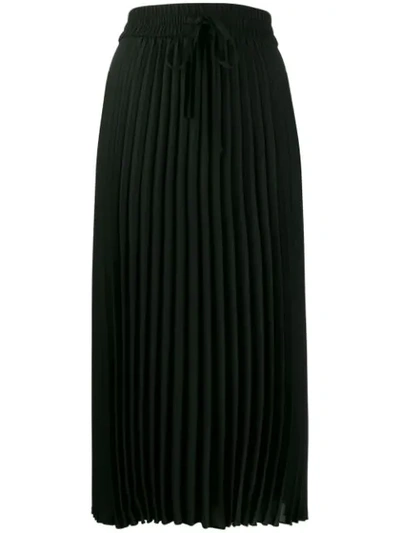 Red Valentino Redvalentino Fluid Pleated Midi Skirt In Black