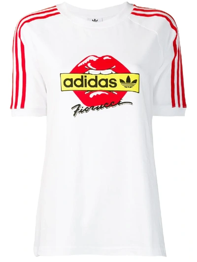 Adidas Originals Logo Print T-shirt In White