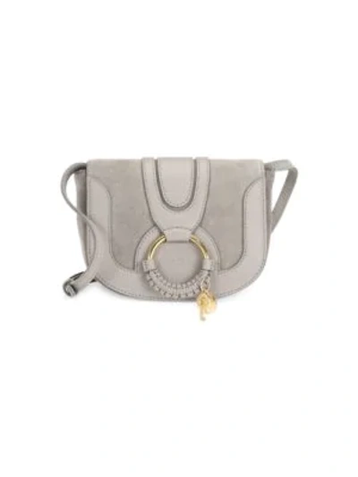 See By Chloé Hana Leather & Suede Saddle Bag In Skylight