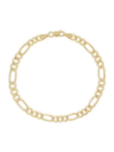 Saks Fifth Avenue 14k Yellow Gold Concave Figaro Link Bracelet