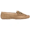 TOD'S WOMEN'S SUEDE LOAFERS MOCCASINS GOMMINI,XXW00G0AW70RE0S812 38.5