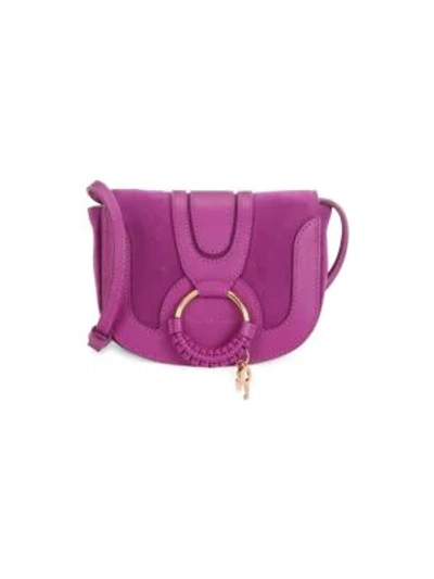 See By Chloé Hana Leather & Suede Saddle Bag In Pulpy Purp