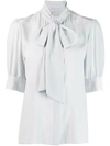 STELLA MCCARTNEY STELLA MCCARTNEY PUSSY BOW BLOUSE - BLUE