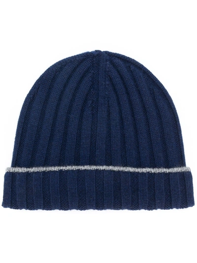 Brunello Cucinelli Ribbed Beanie - 蓝色 In Blue