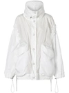 BURBERRY DRAWCORD DETAIL LOGO PRINT LIGHTWEIGHT JACKET