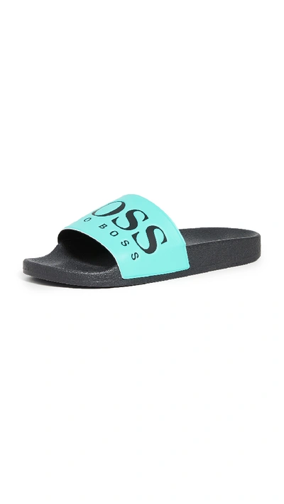 Hugo Boss Solar Pool Slides In Aqua