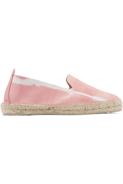 Manebi Tie-dyed Leather Espadrilles In Baby Pink